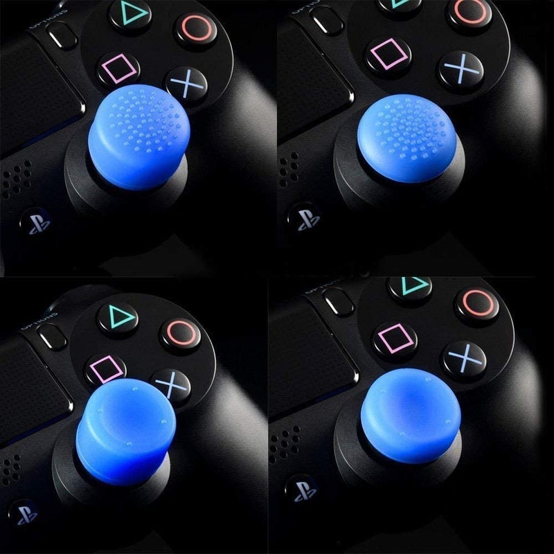 Ambertown Pack of 8 pcs Analog Controller Gamepad Raised Antislip Thumb Stick Grips Thumbsticks Joystick Cap Cover for PS5, PS4, PS3, Switch Pro, Xbox one, Xbox 360, Wii U, PS2 Controller (Blue) - Image 3